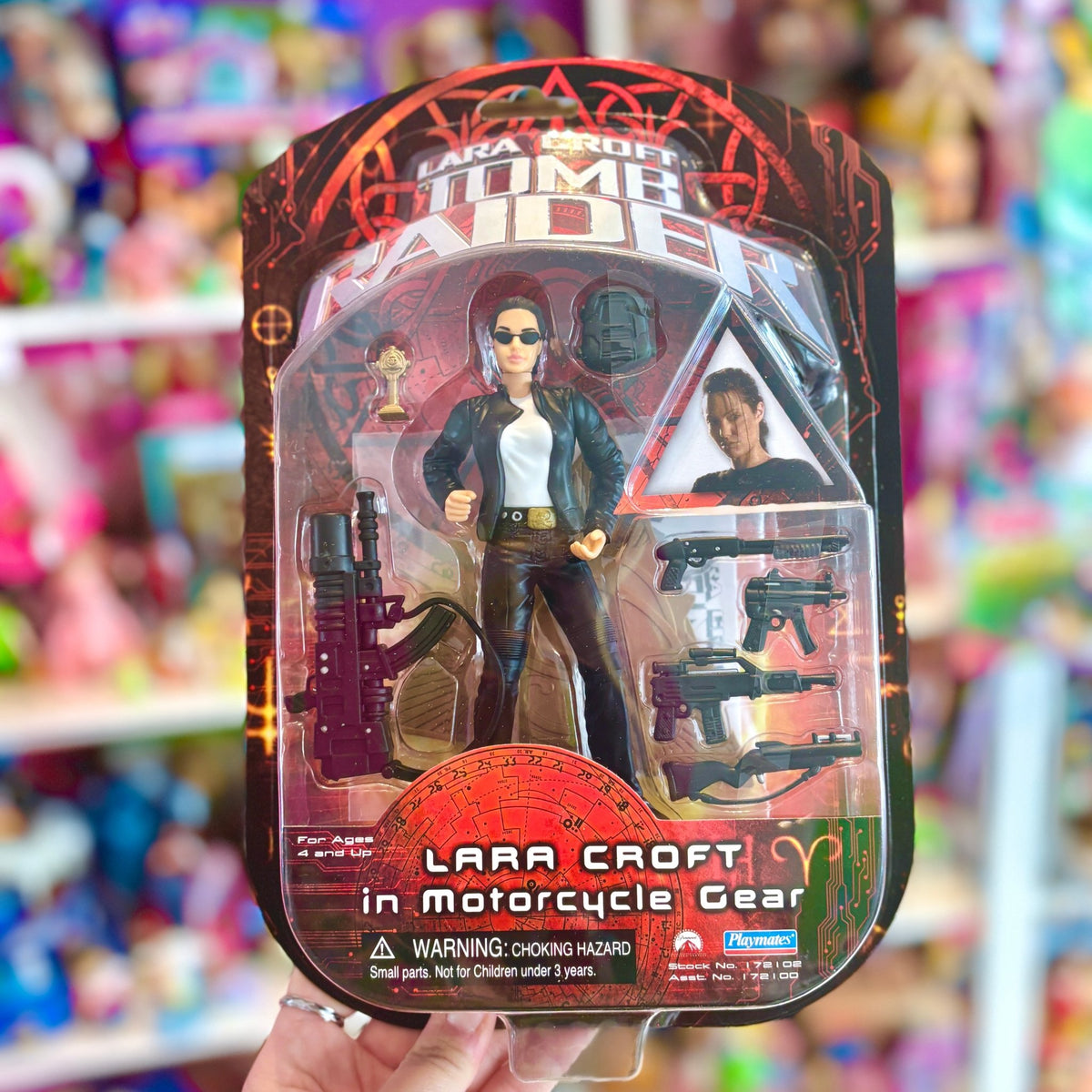 Lara Croft - Tomb Raider: Lara Croft In Motorcycle Gear Action Figure (MOC, Playmates, 1999) - PopCultGang