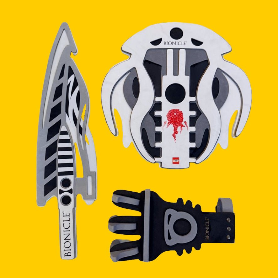 Lego Bionicle Foam Weapon Set BOHROK KAL Sword Shield Claw (2004) - PopCultGang