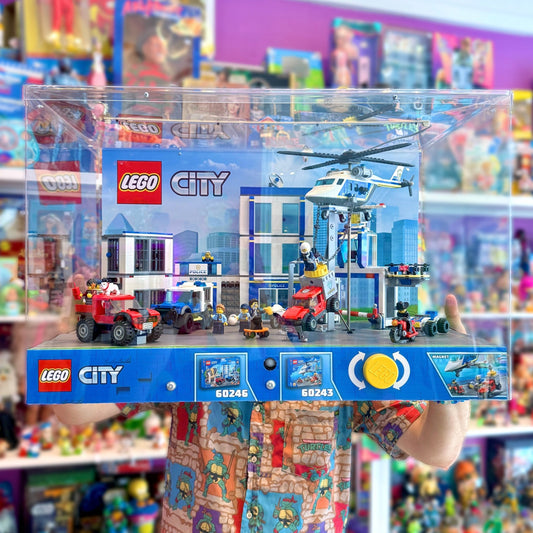 Lego City Store Display: Police Station 60246 and Helicopter Chase 60243 (2020) - PopCultGang