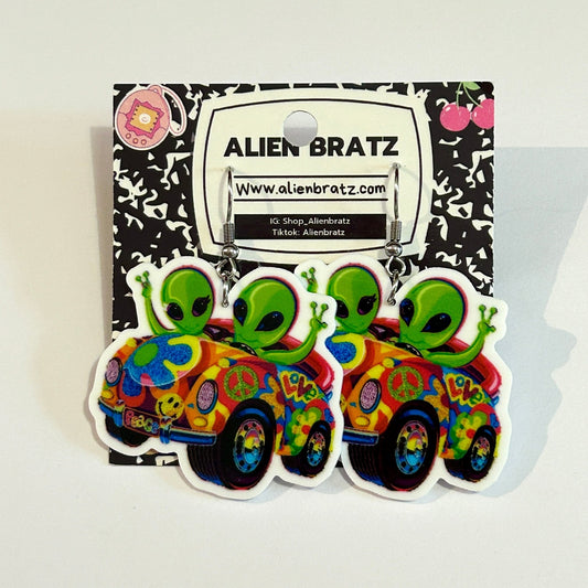 Lisa Frank: Aliens In Car Earrings - PopCultGang