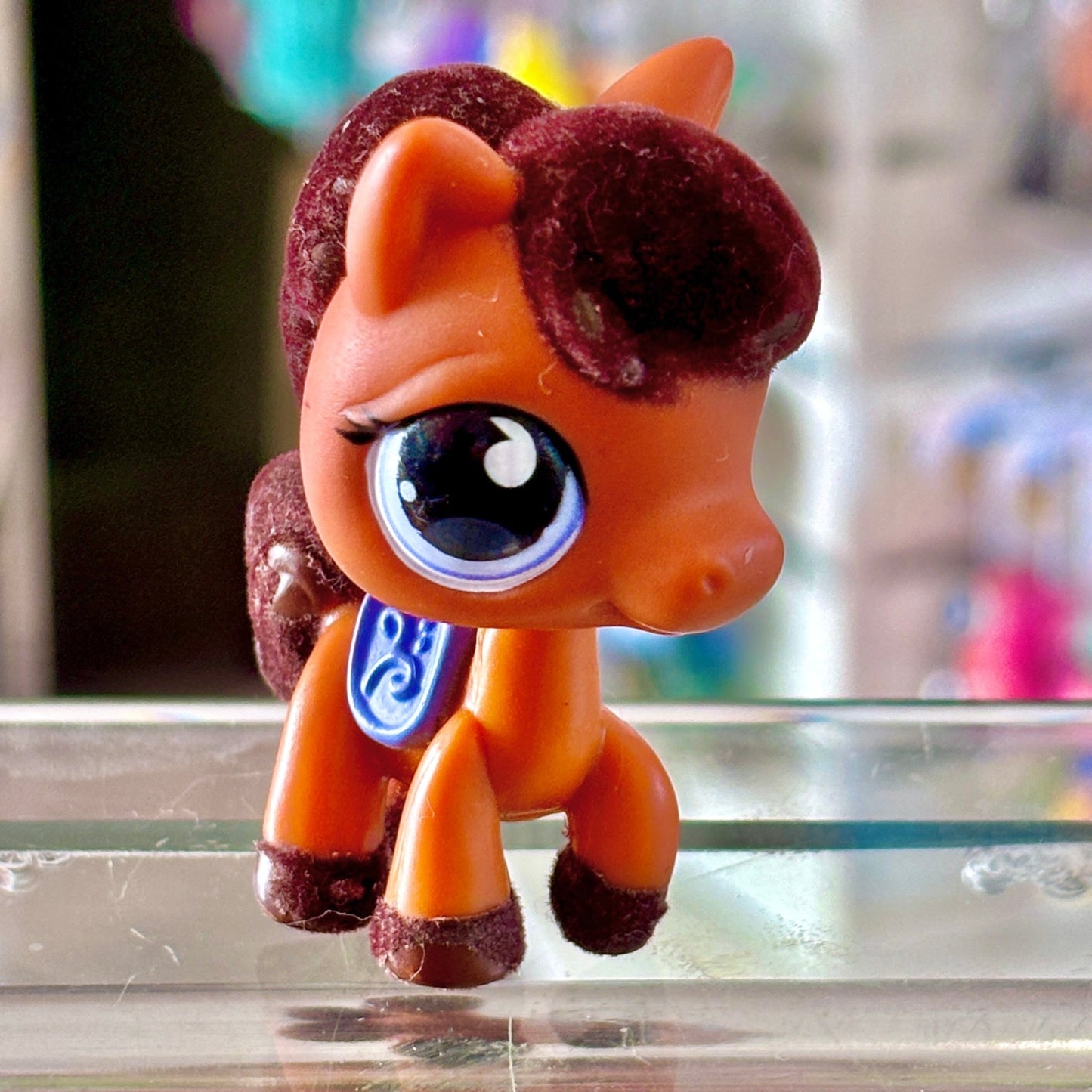 Littlest Pet Shop: 627 Orange Brown Flocked Horse (2000s) - PopCultGang