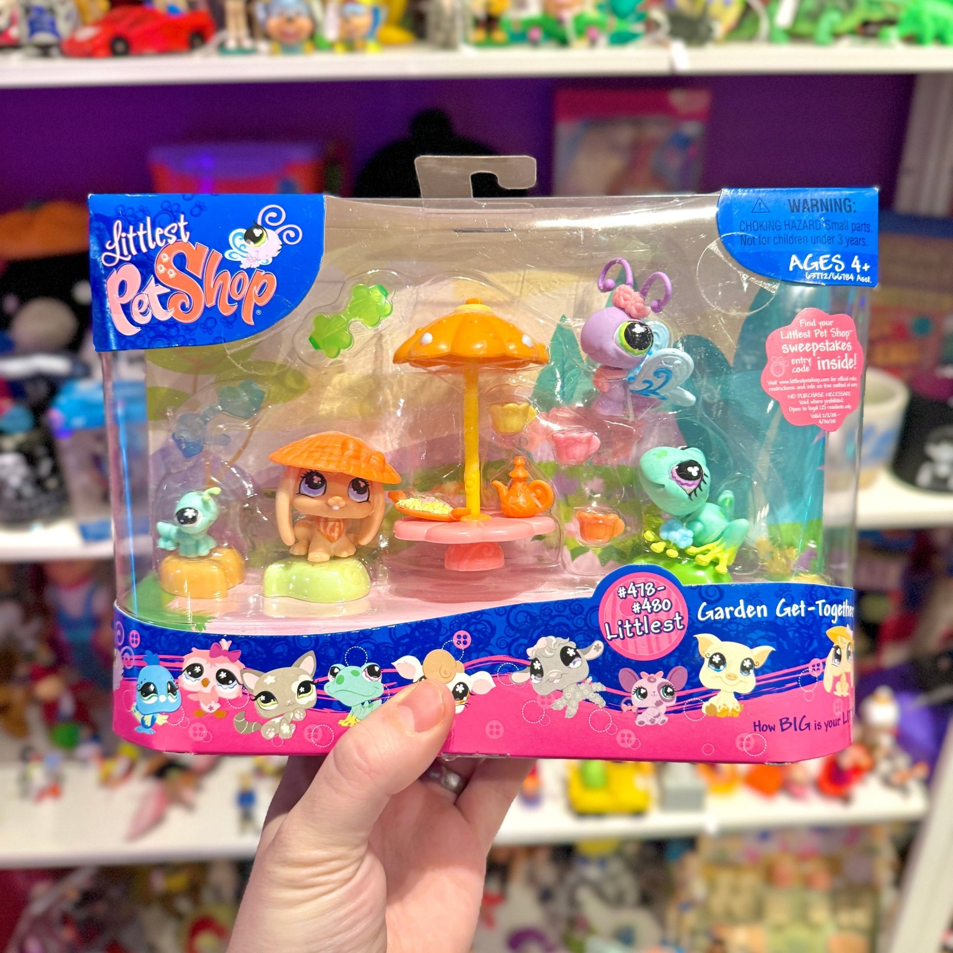 Littlest Pet Shop: Garden Get Together - 478 - 480 - Butterfly, Frog, Bunny (NIB, new in box, 2000s) - PopCultGang