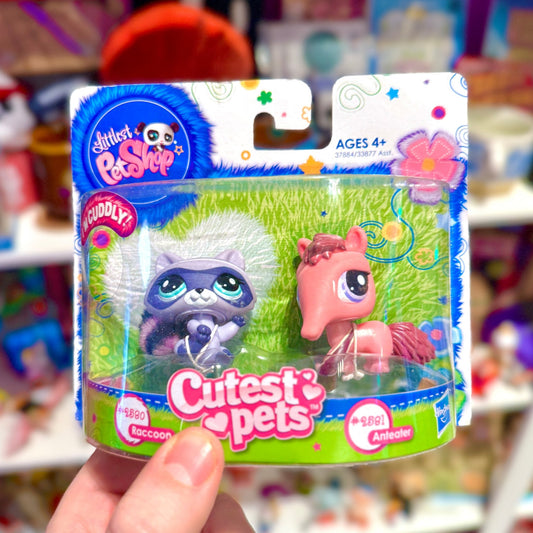 Littlest Pet Shop: Raccoon and Anteater Figures - 2 Pack 2890 2891 (NIB, New In Box, 2011) - PopCultGang