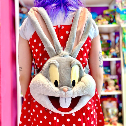 Looney Tunes: Bugs Bunny Face Ear Straps Plush Backpack (90s) - PopCultGang