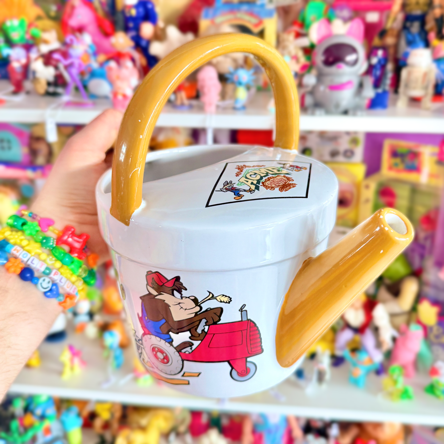 Looney Tunes: Ceramic Watering Can - Taz, Porky & Petunia Pig (Warner Bros. 1993) - PopCultGang