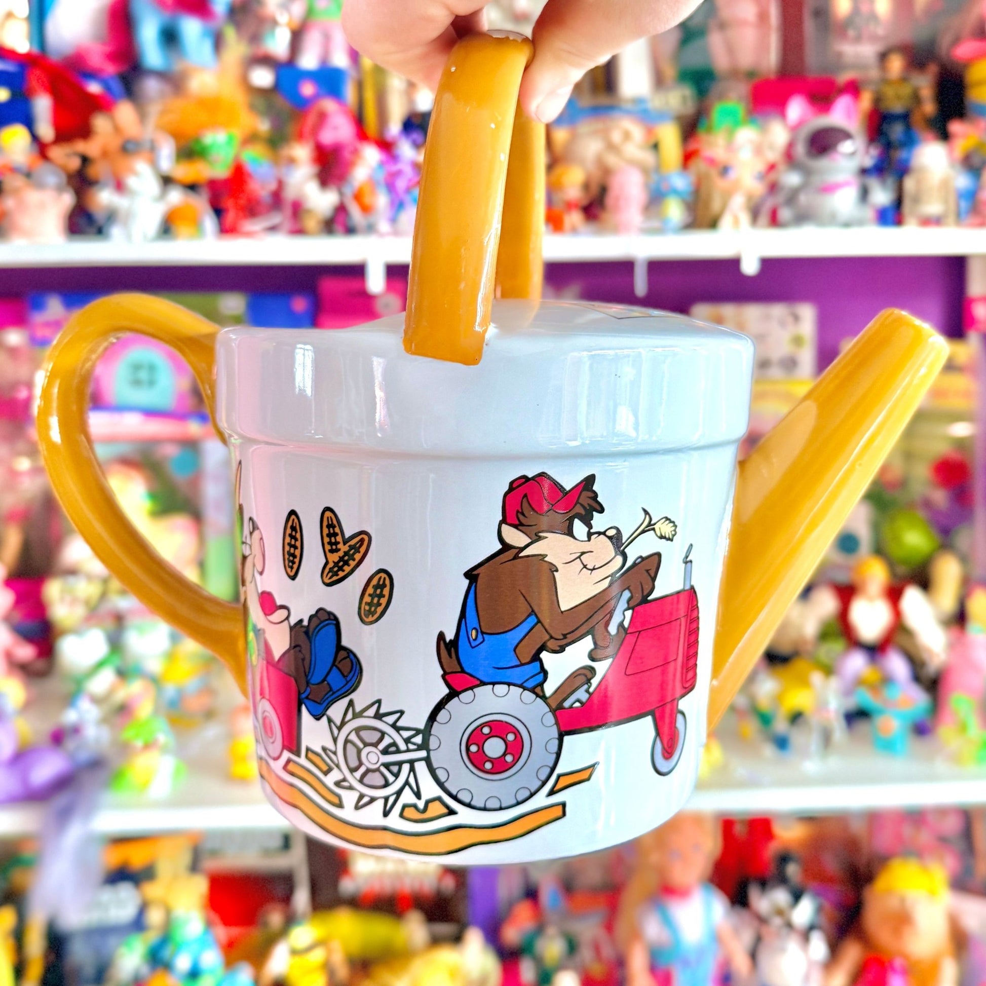 Looney Tunes: Ceramic Watering Can - Taz, Porky & Petunia Pig (Warner Bros. 1993) - PopCultGang