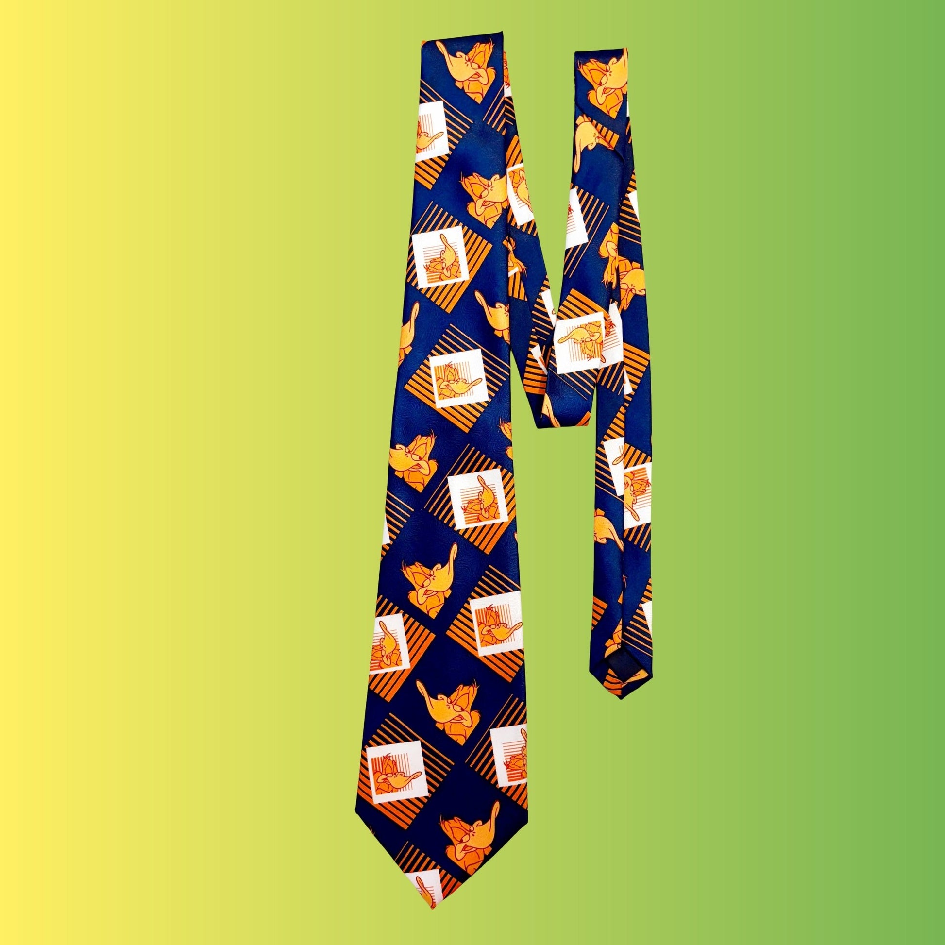Looney Tunes: Daffy Duck Orange Silk Tie (Warner Bros. 90s) - PopCultGang