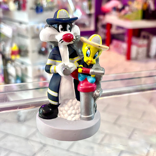 Looney Tunes: Sylvester and Tweety as Firemen Figure PVC (90s) - PopCultGang