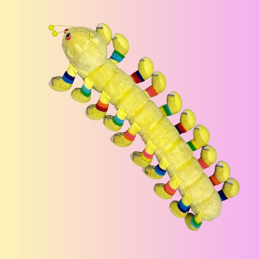 Lots - A - Lots - A - Leggggggs: Yellow 60cm Caterpillar Plush (1984) - PopCultGang