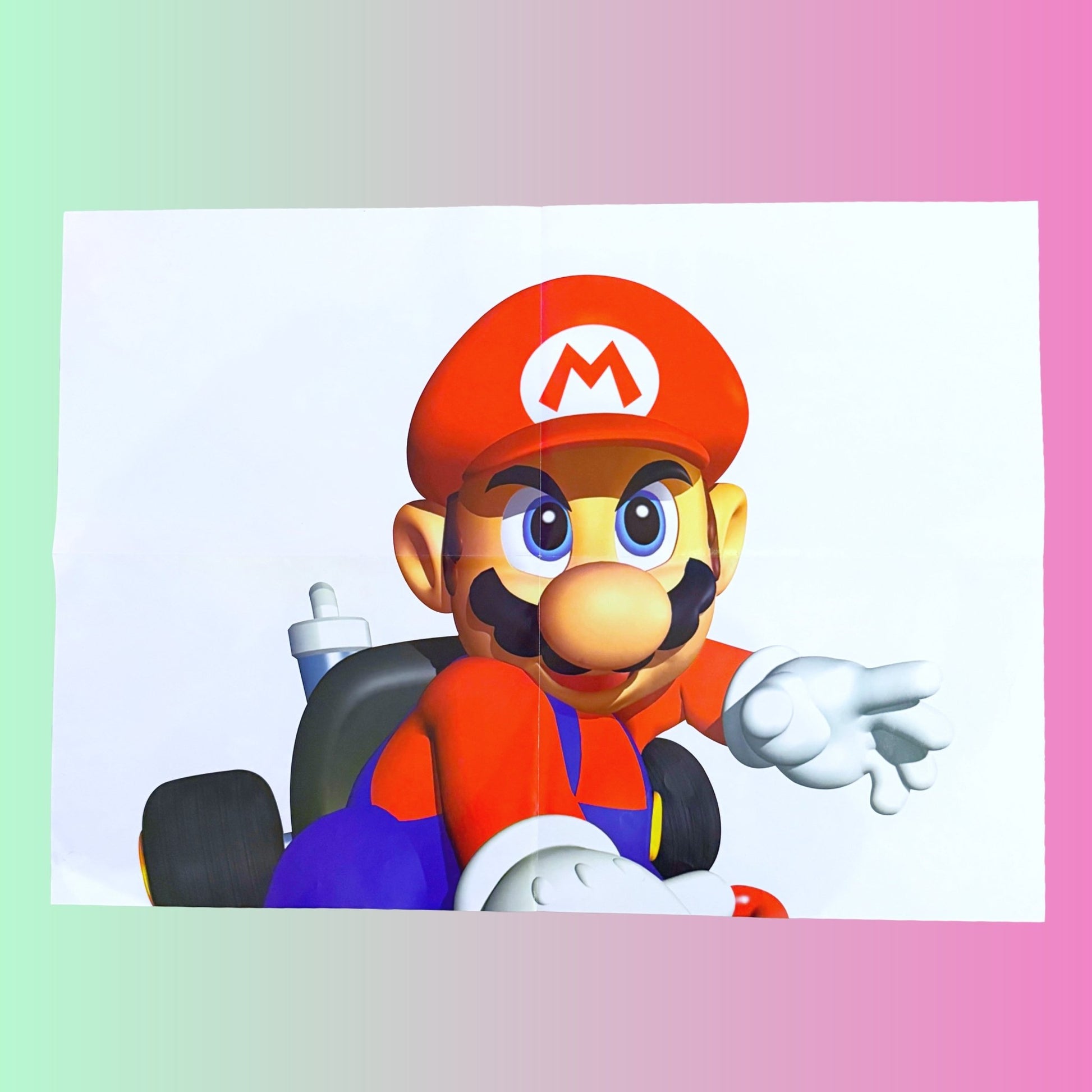 Mario Kart 64 Double Sided Poster - Donkey Kong & Mario (Nintendo Official Magazine UK, 90s) - PopCultGang