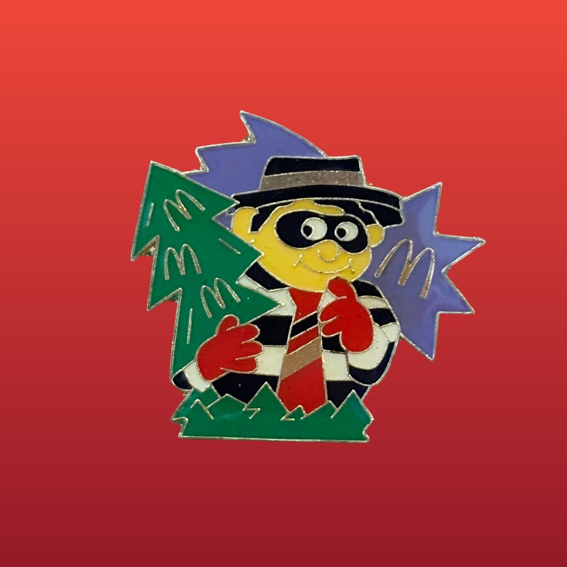 McDonalds: Hamburglar with Christmas Trees Enamel Pin Badge (90s) - PopCultGang
