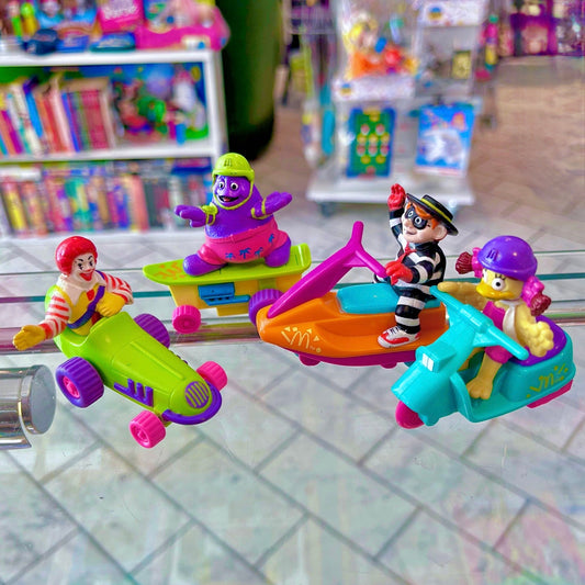 McDonald's Happy Meal Set: Rev - Ups - Ronald McDonald, Grimace, Hamburglar, Birdie (1993) - PopCultGang
