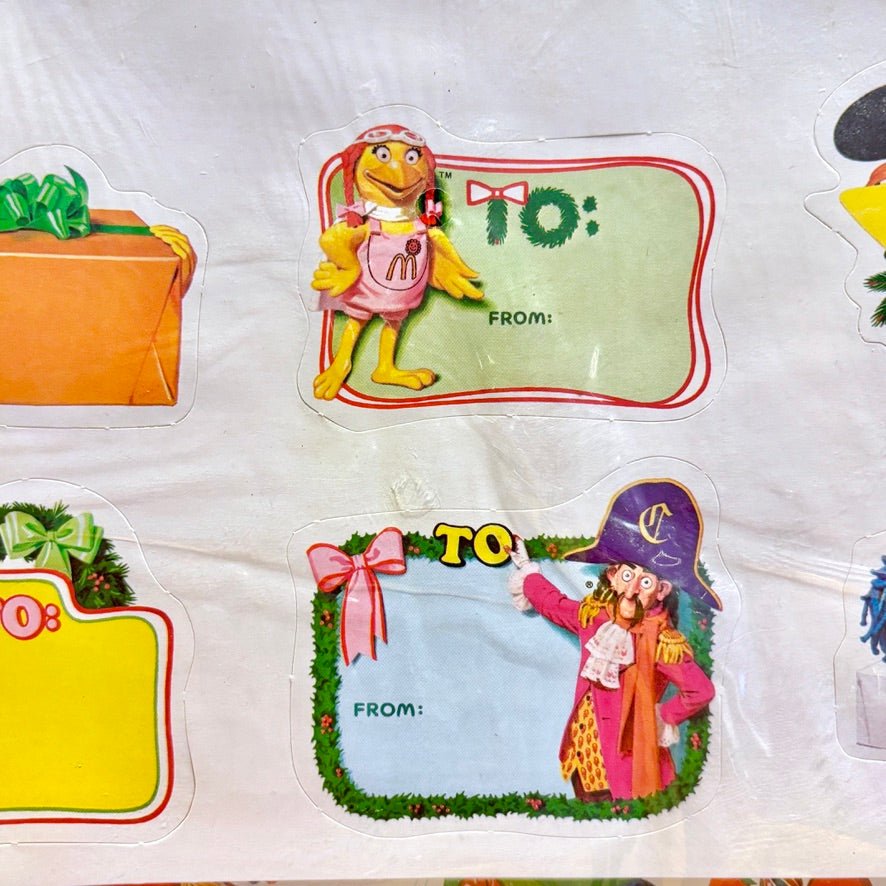 McDonalds: Holiday Gift Wrapping Set - Ronald McDonald, Hamburglar, Grimace, Birdie (80s) - PopCultGang