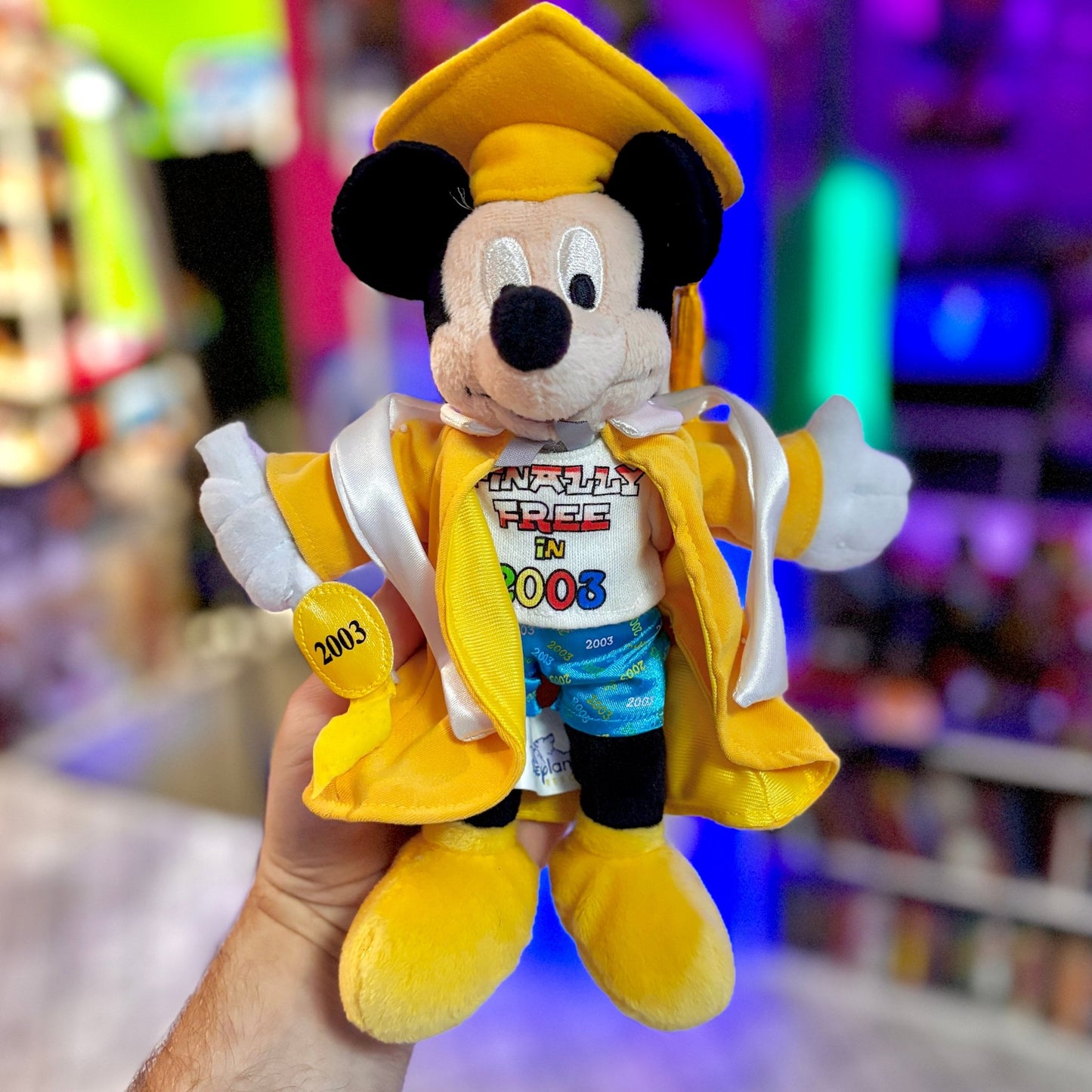 Mickey Mouse Graduation Plush: “Finally Free in 2003” (Disney) - PopCultGang