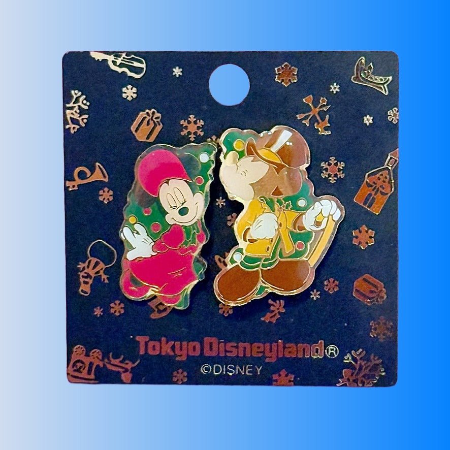Mickey Mouse & Minnie Mouse Christmas: Enamel Pin Set - Tokyo Disney Exclusive (2010s) - PopCultGang