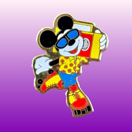 Mickey Mouse Skater Ghettoblaster Enamel Pin (Disney, 90s) - PopCultGang