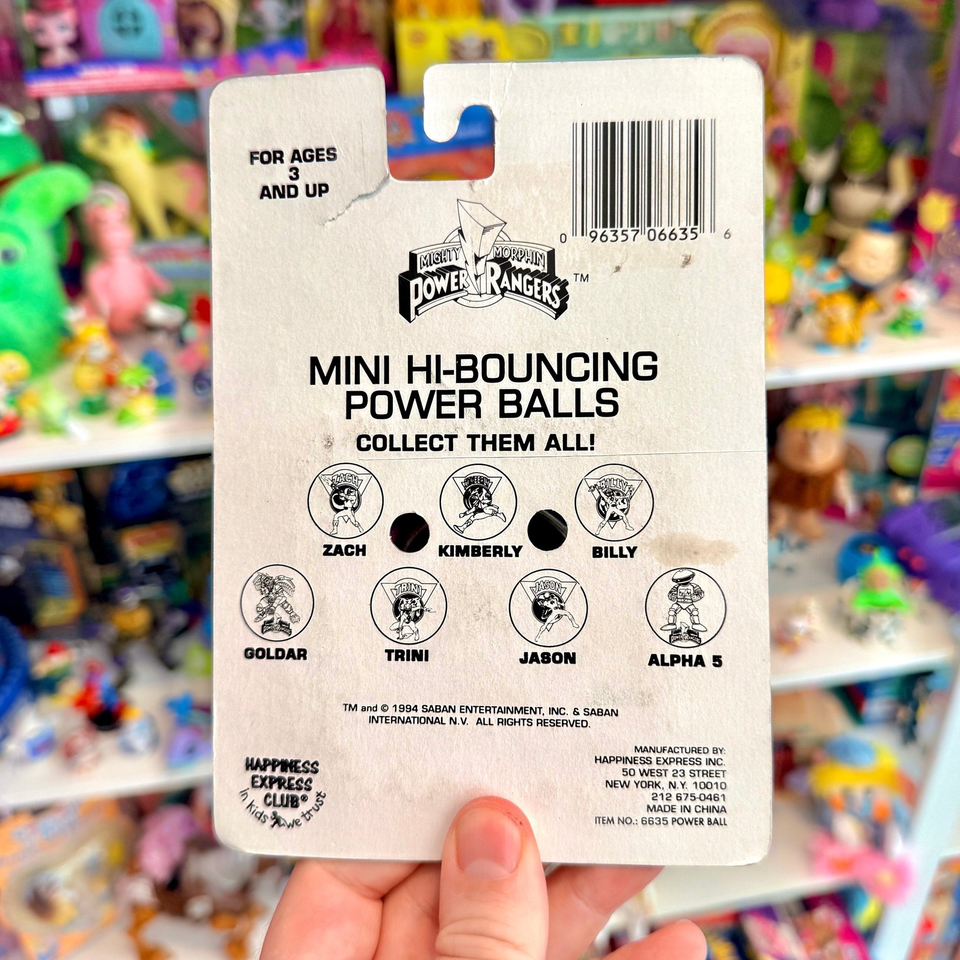 Migthy Morphin’ Power Rangers: Mini Hi-Bouncing Power Ball - Zach (90s) - PopCultGang