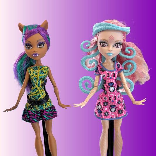 Monster High: Clawdeen Wolf & Viperine Gorgon Fashion Dolls - Scare 'N Makeup Set (Mattel, 2014) - PopCultGang