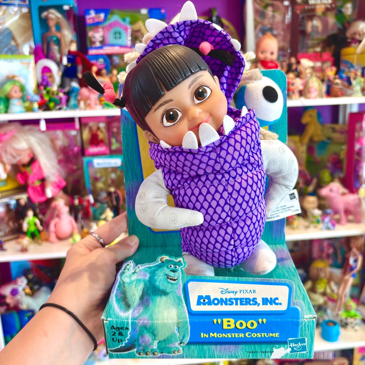 Monsters Inc. - Boo In Monster Costume Plush (NIB, Hasbro, Disney, Pixar 2001) - PopCultGang