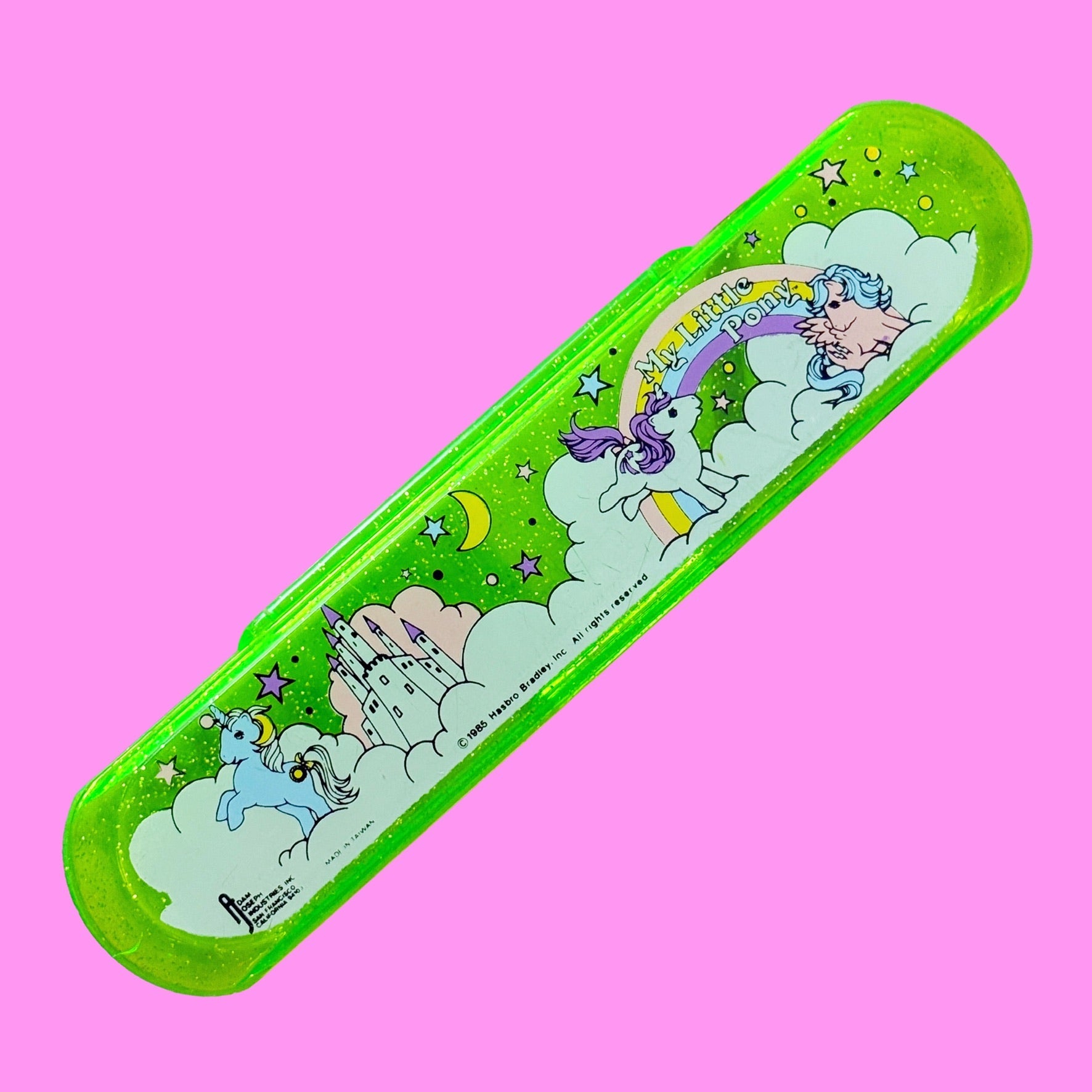 My Little Pony: Green Plastic Pencilcase (G1, 1980s) - PopCultGang