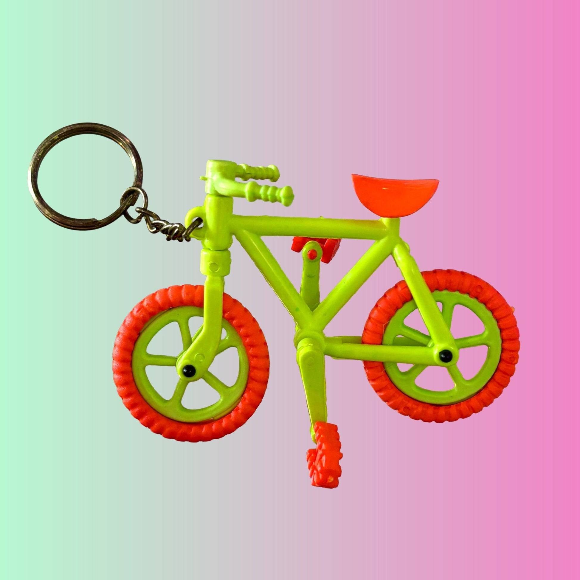 Neon Mini Bicycle Charm Keychain (80s) - PopCultGang