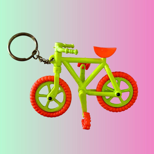 Neon Mini Bicycle Charm Keychain (80s) - PopCultGang