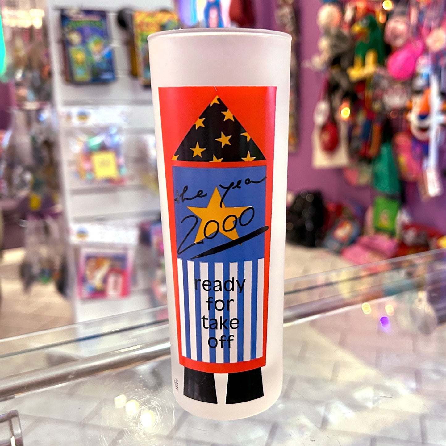 New Years 2000 Vintage Drinking Glass: Ready For Take - Off - PopCultGang