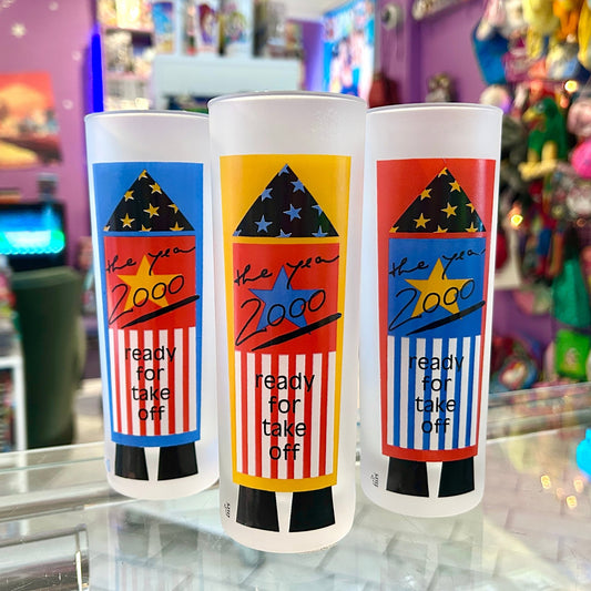 New Years 2000 Vintage Drinking Glass: Ready For Take - Off - PopCultGang