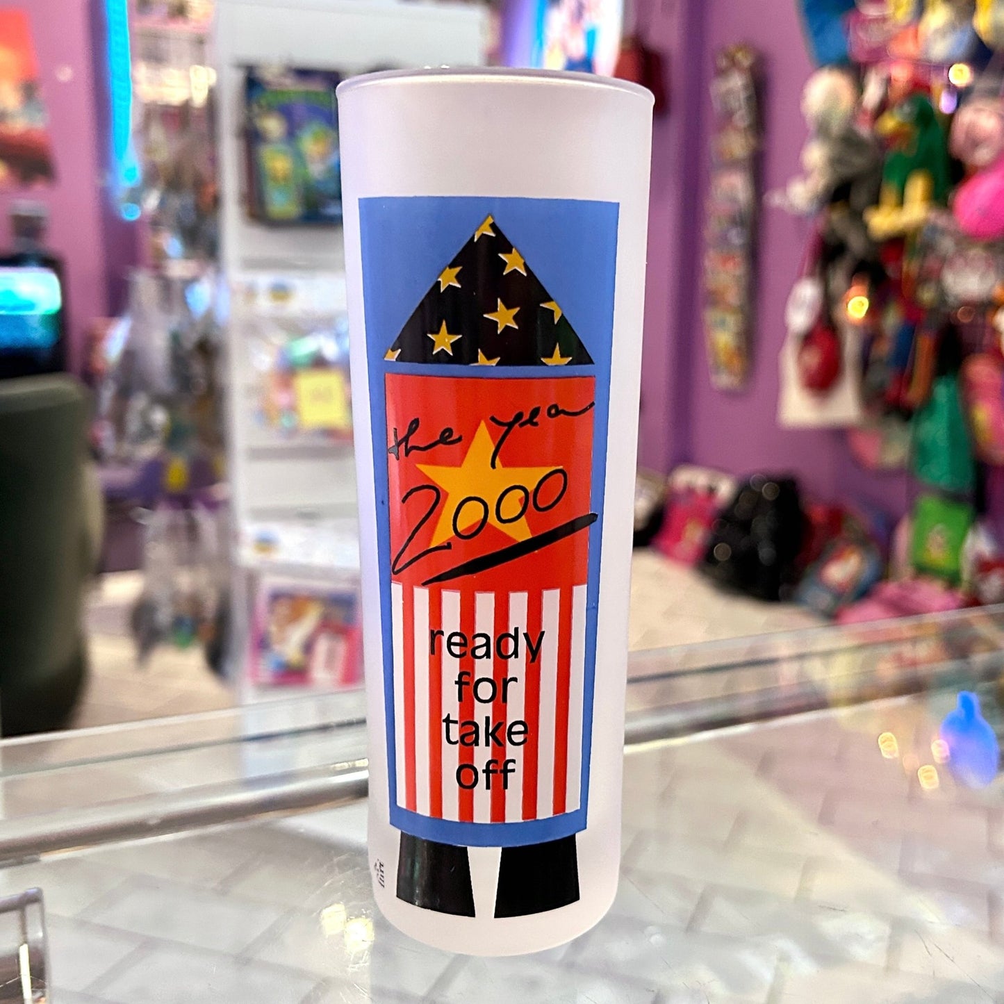 New Years 2000 Vintage Drinking Glass: Ready For Take - Off - PopCultGang