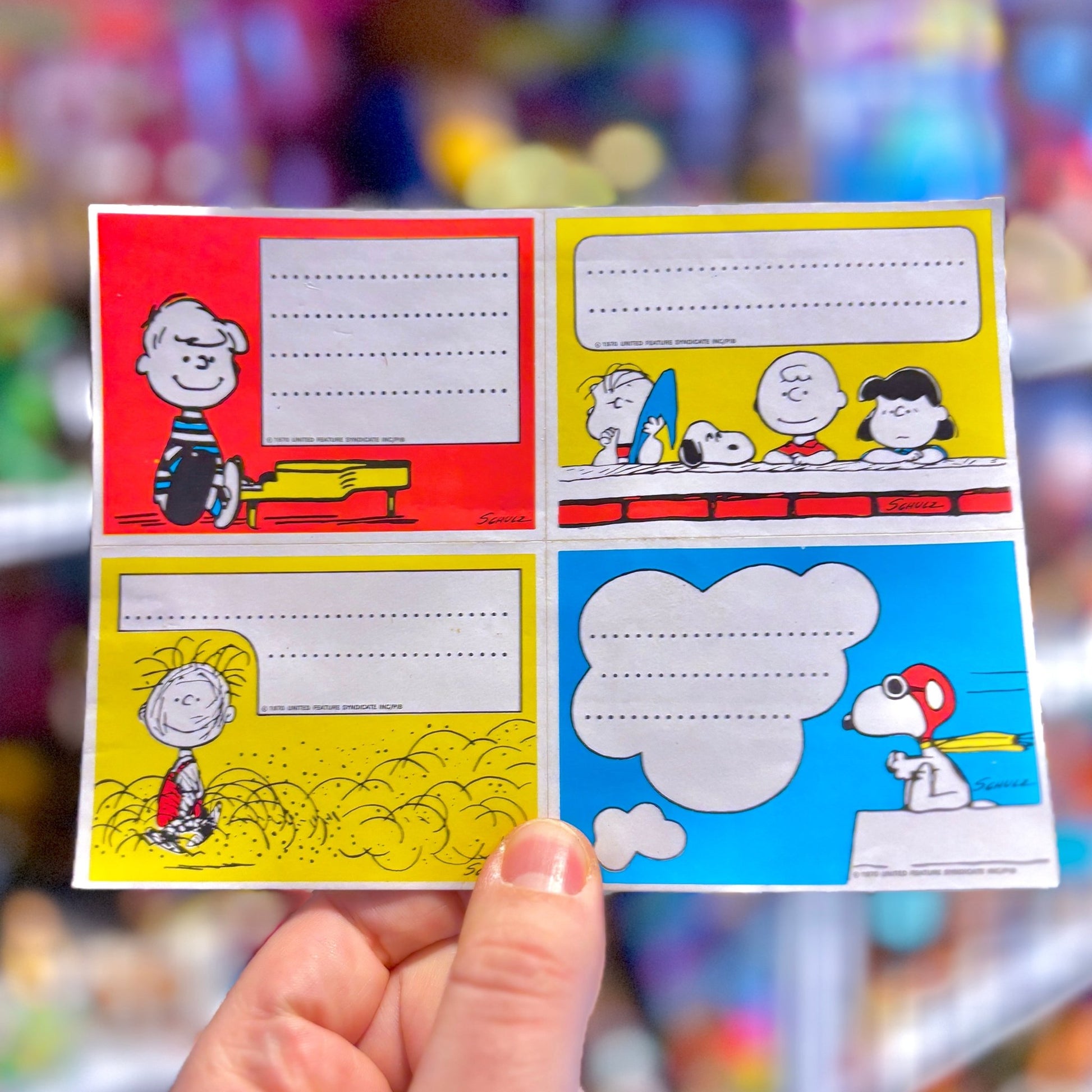 Peanuts & Snoopy: Name Tag Sticker - Sheets (70s) - PopCultGang