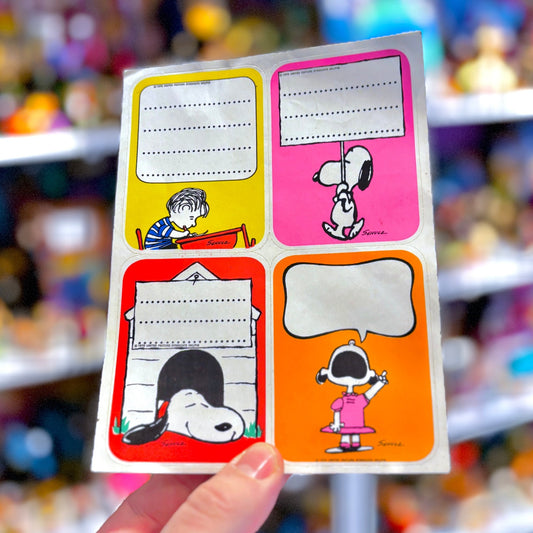 Peanuts & Snoopy: Name Tag Sticker - Sheets (70s) - PopCultGang