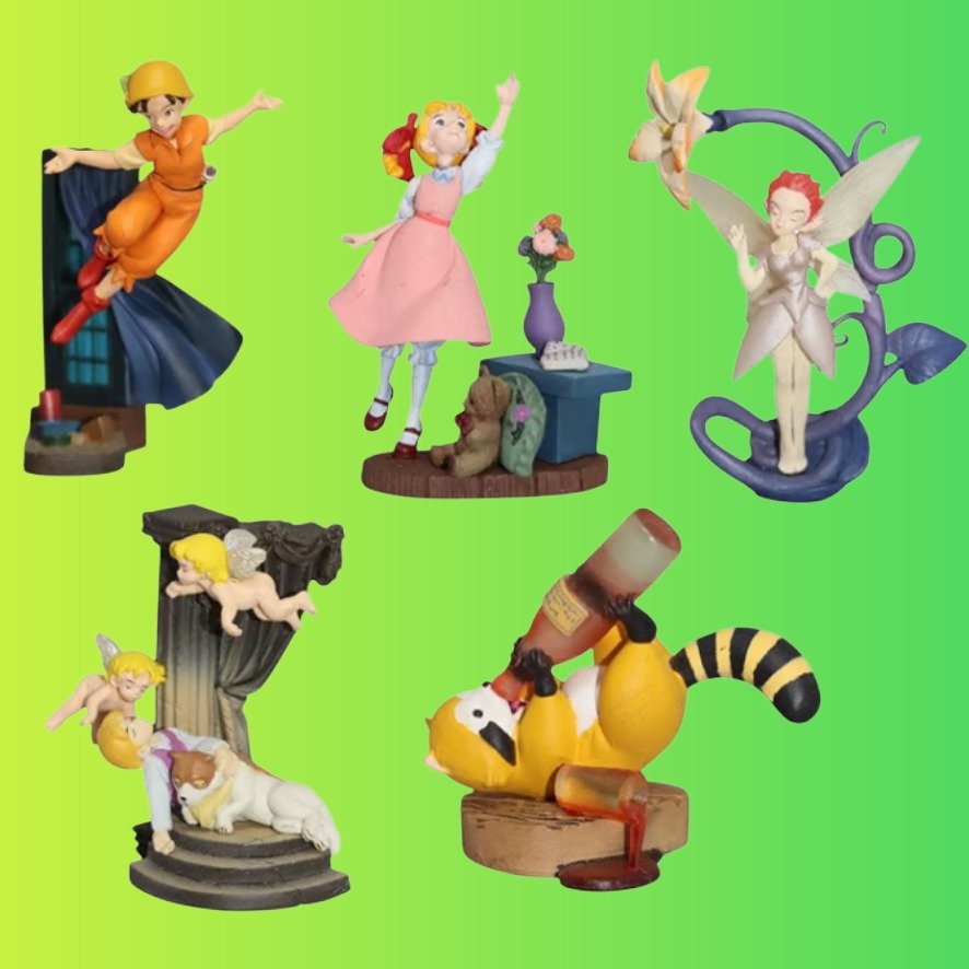 Peter Pan: The Animated Series - World Masterpiece Theater 2 Anthology Complete Set of 5 - Anime Mini Figures (K&M, 2002) - PopCultGang