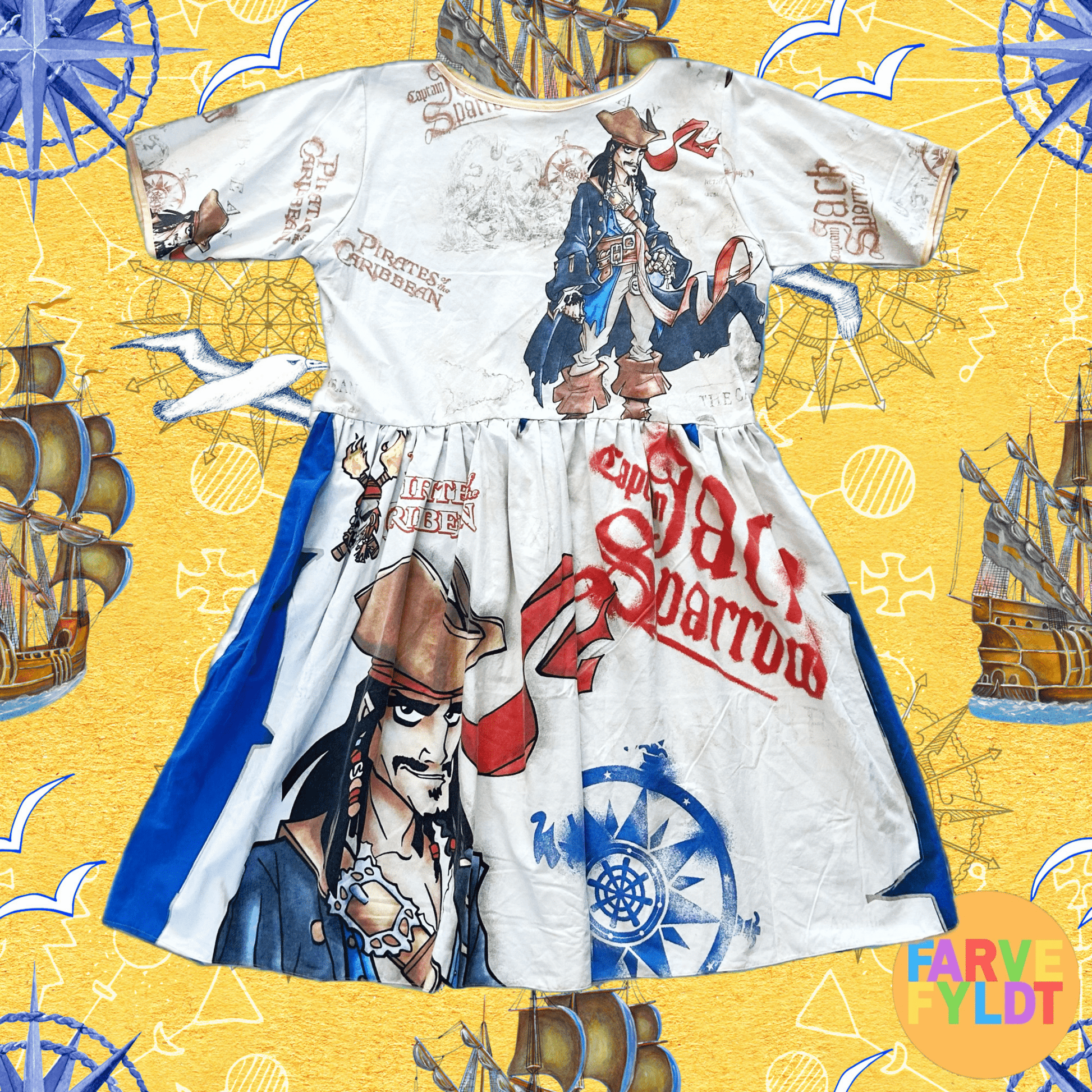 Pirates of The Caribbean: Jack Sparrow - Upcycled White Dress (FARVEFYLDT x POPCULTGANG) - PopCultGang