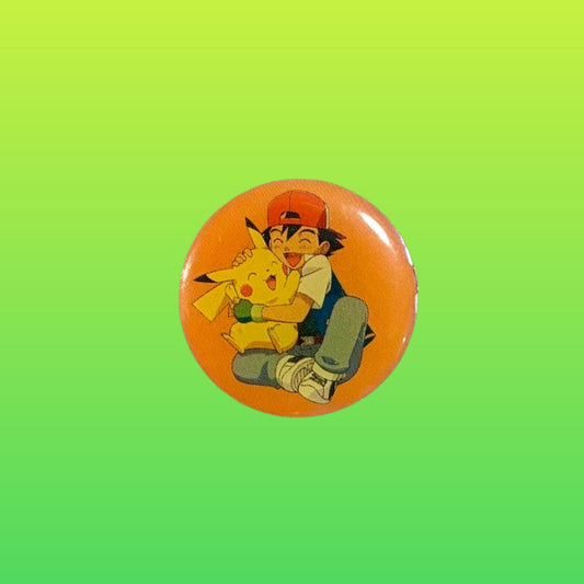 Pokemon: Ash & Pikachu Metal Pin Badge (TOMY, Nintendo, 1999) - PopCultGang