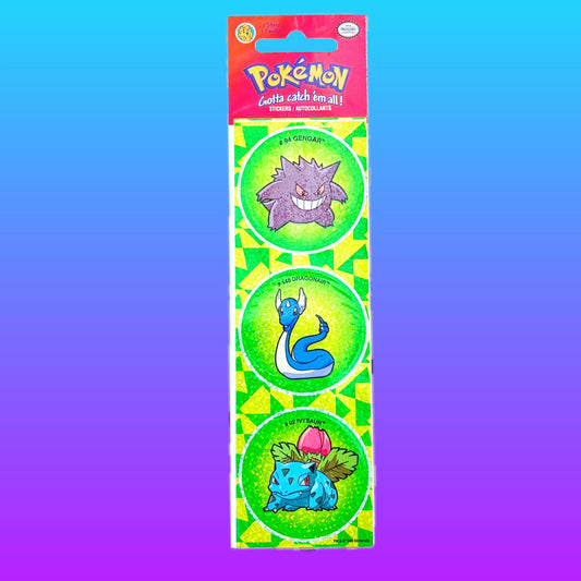 Pokemon: Green Stickers With Gengar, Dratini & Venusaur (Sandy Lion, Nintendo, 1999) - PopCultGang