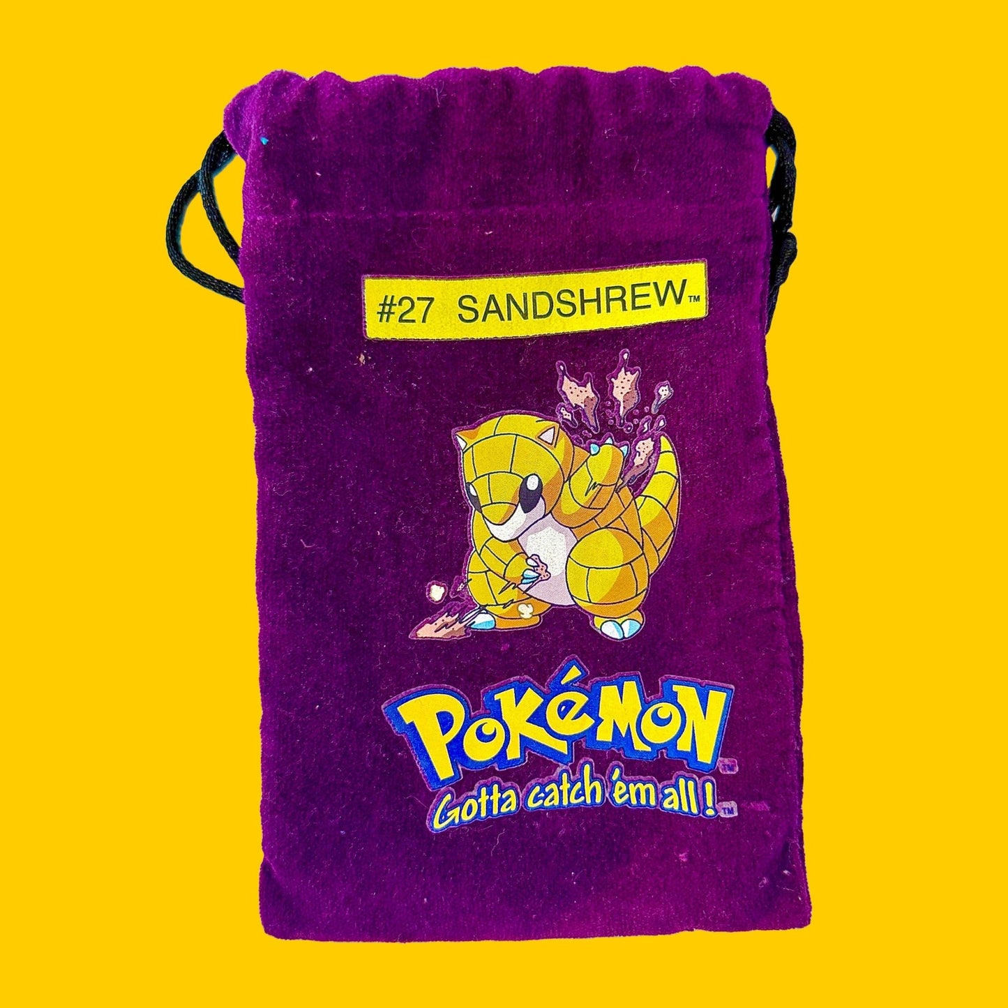 Pokemon Marbles: Collector's Felt Bag - 27 Sandshrew (90s) - PopCultGang