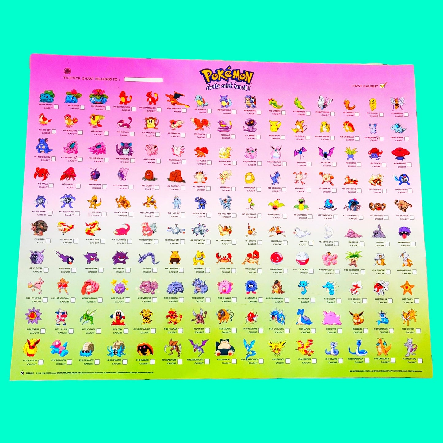 Pokemon: Orignal Laminated Posters (Nintendo, 2000) - PopCultGang