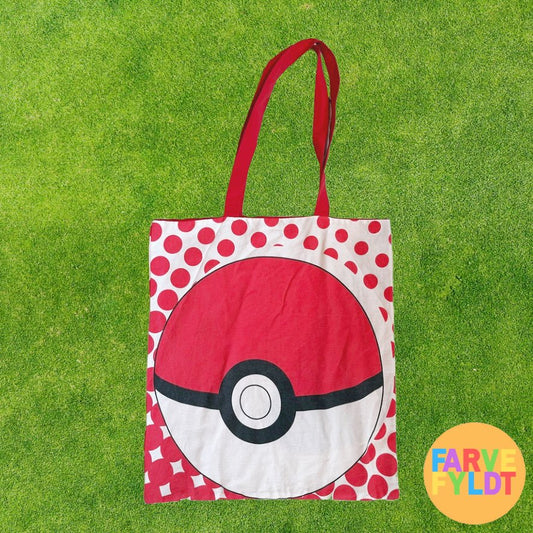 Pokemon Pokeball White Upcycled Totebag (FARVEFYLDT x POPCULTGANG) - PopCultGang
