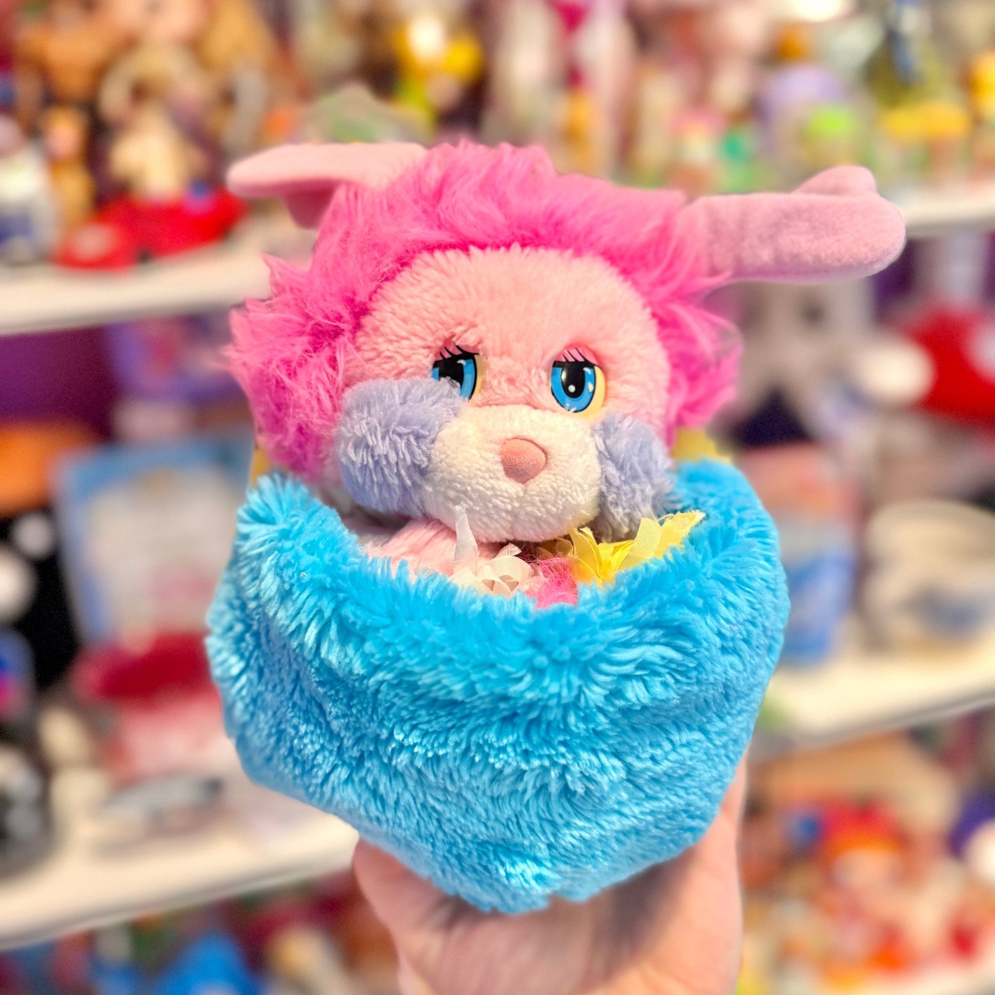 Popples: Cheerleader Pom Pom Puffball - Pink & Blue Plush (80s) - PopCultGang