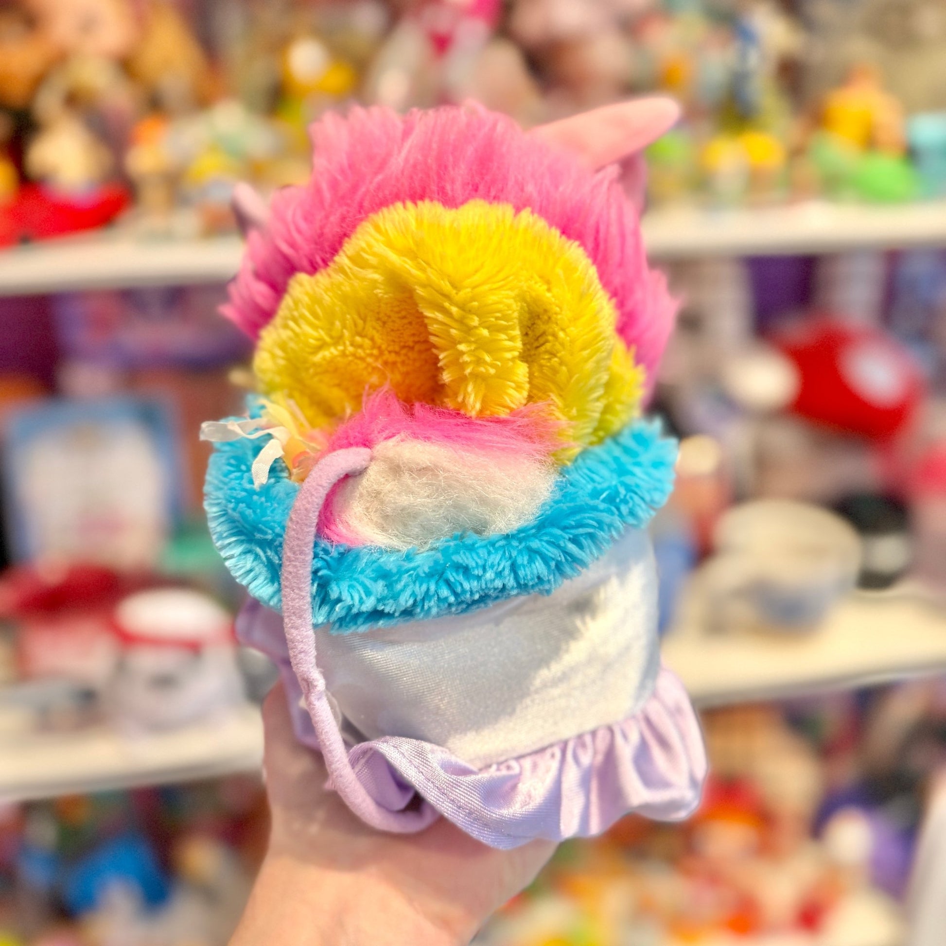 Popples: Cheerleader Pom Pom Puffball - Pink & Blue Plush (80s) - PopCultGang