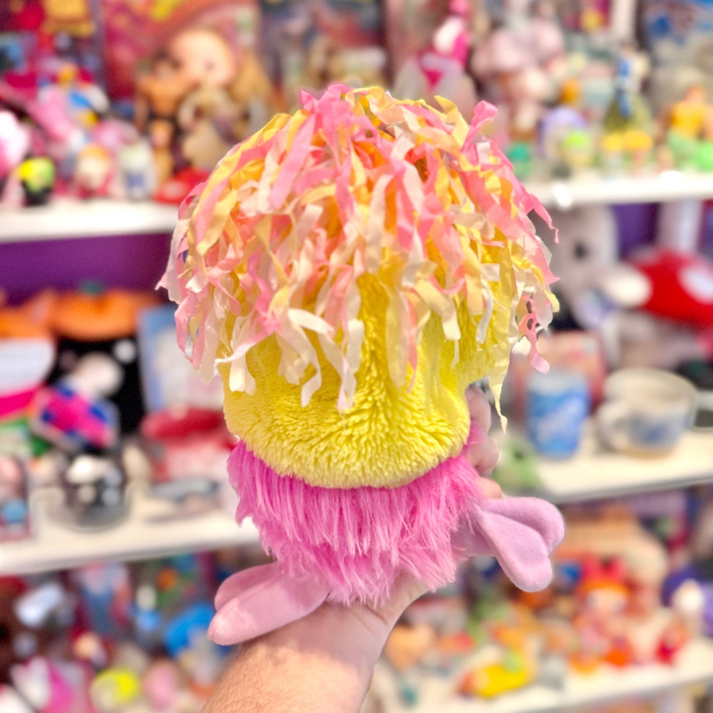 Popples: Cheerleader Pom Pom Puffball - Pink & Blue Plush (80s) - PopCultGang