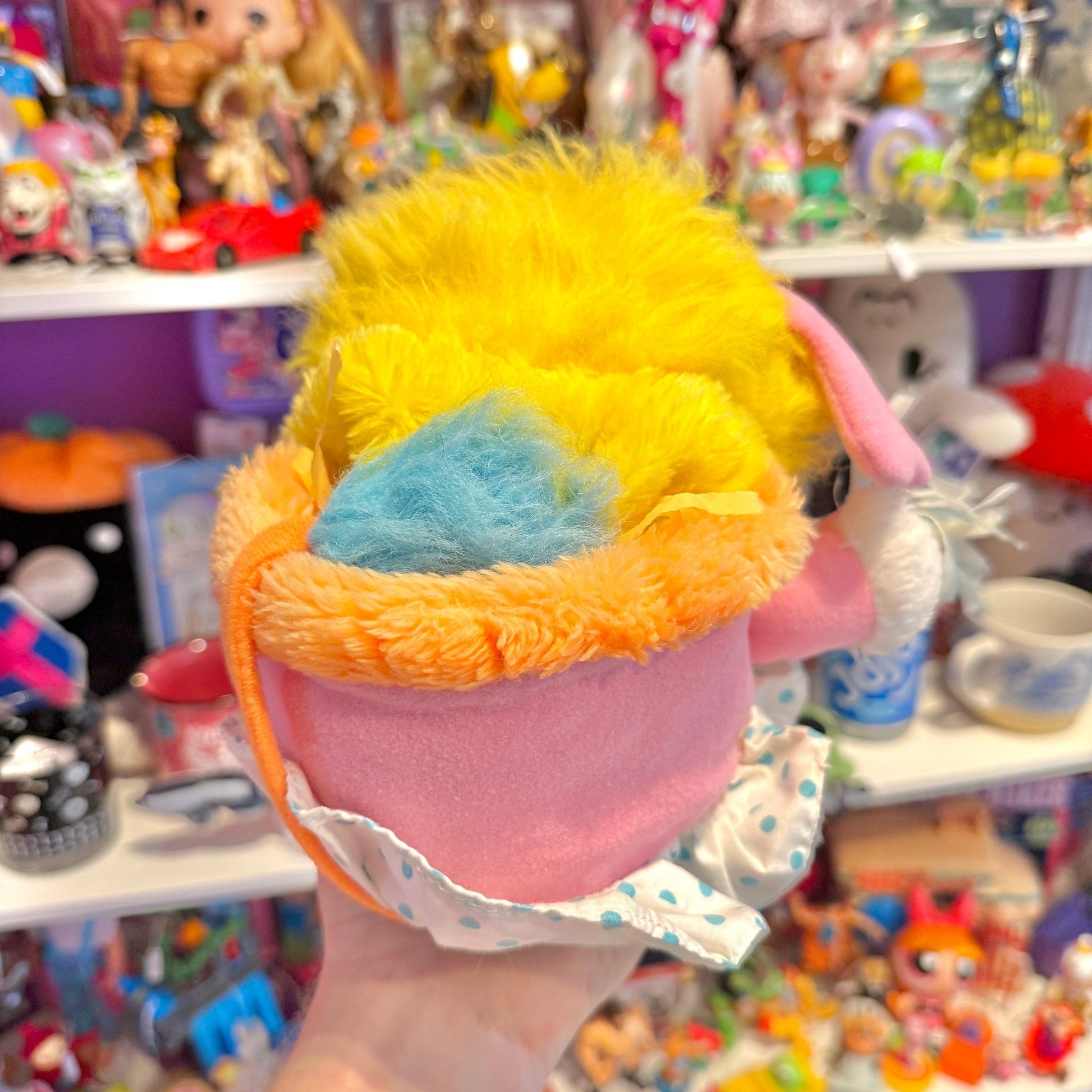 Popples: Cheerleader Pom Pom Puffball - White & Orangr Plush (80s) - PopCultGang