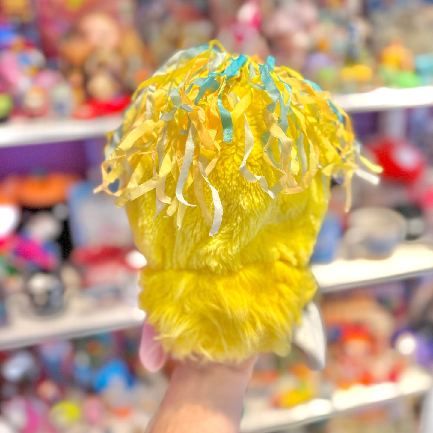 Popples: Cheerleader Pom Pom Puffball - White & Orangr Plush (80s) - PopCultGang