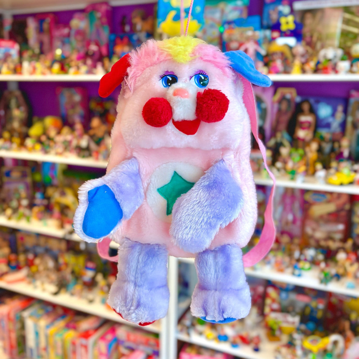 Popples Knock-Off Pink & Purple Plush Backpack (80s) - PopCultGang