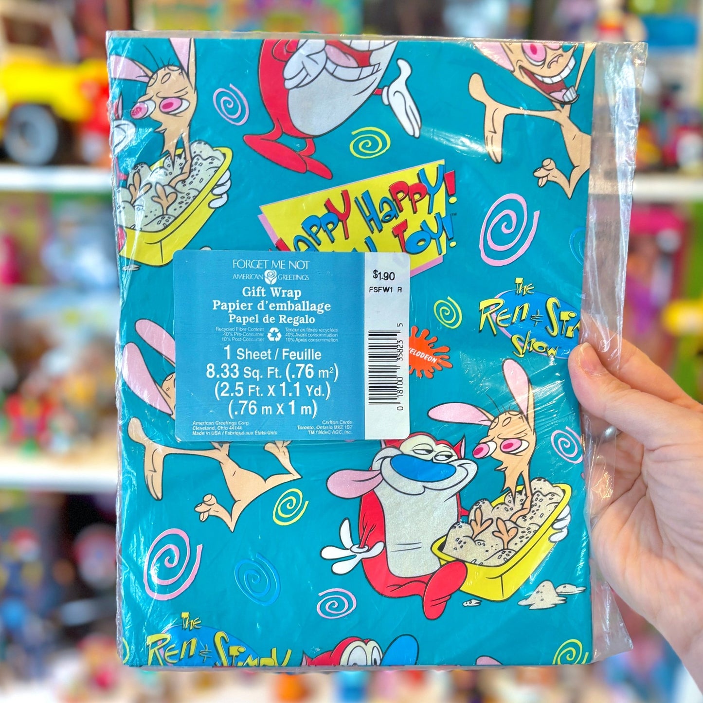 Ren & Stimpy Gift Wrapping (NIB, Nickelodeon, 90s) - PopCultGang
