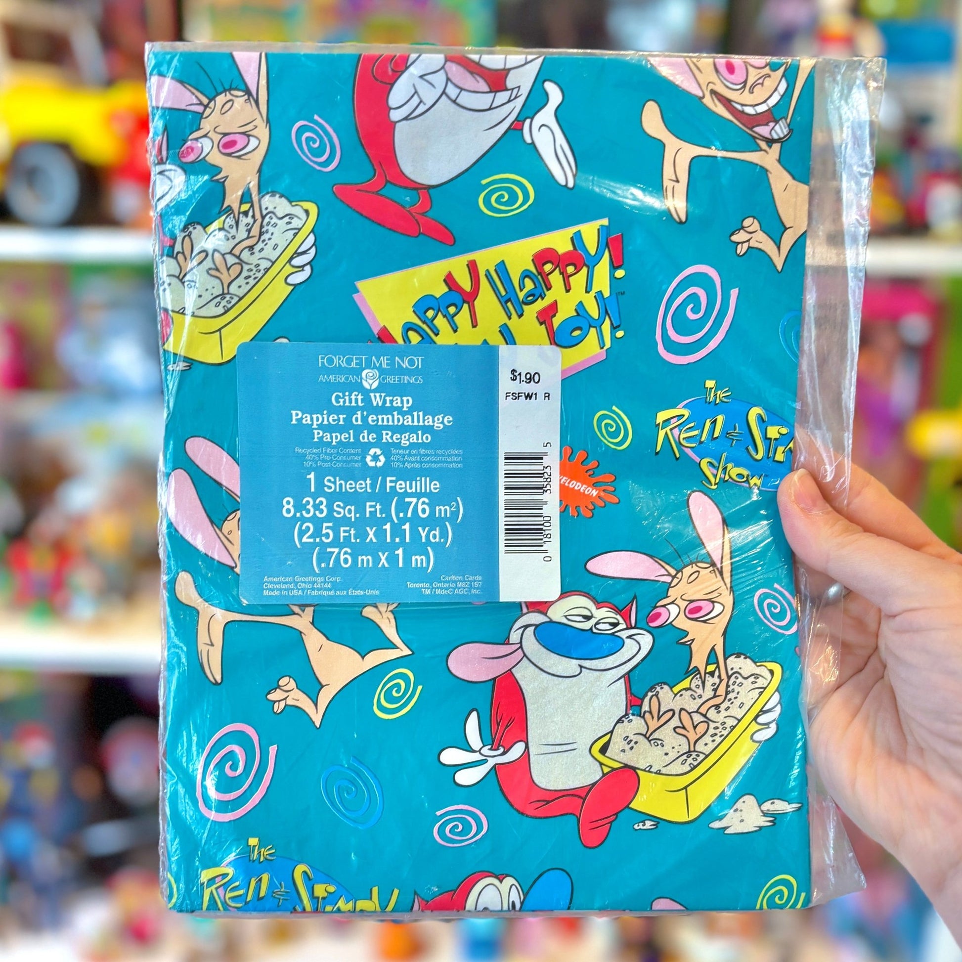 Ren & Stimpy Gift Wrapping (NIB, Nickelodeon, 90s) - PopCultGang