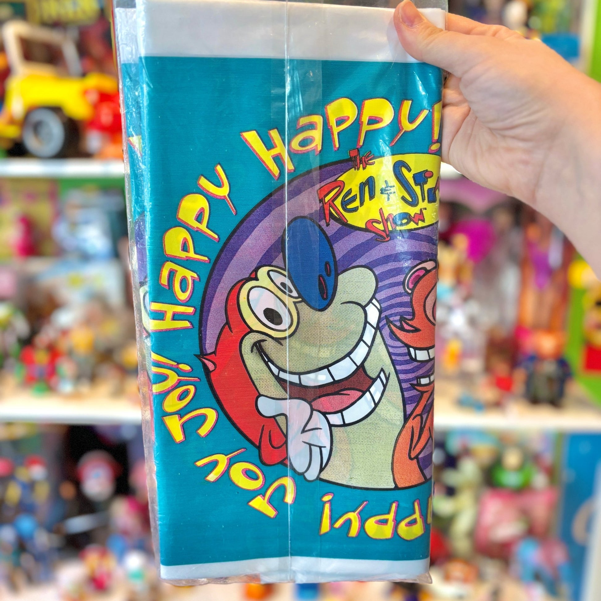 Ren & Stimpy Plastic Table Cloth (NIB, Nickelodeon, 90s) - PopCultGang