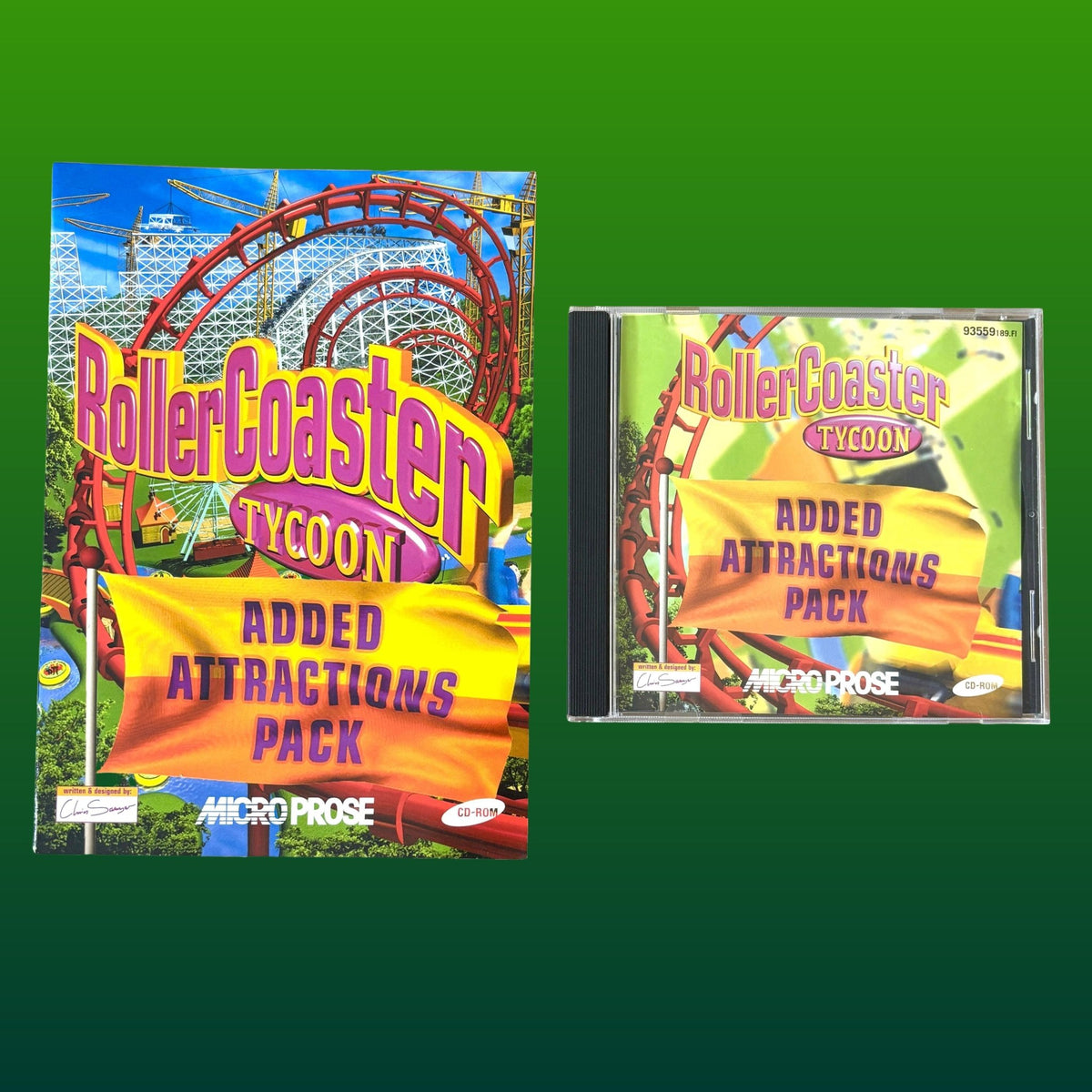 Roller Coaster Tycoon: Added Attractions Pack - Game + Manual (PC, 90s) - PopCultGang