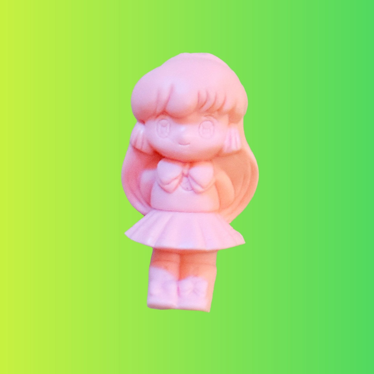 Saint Tail: Eimi Haneoka With Staff - Blue Rubber PVC Keshi Figure (Japan, 90s) - PopCultGang