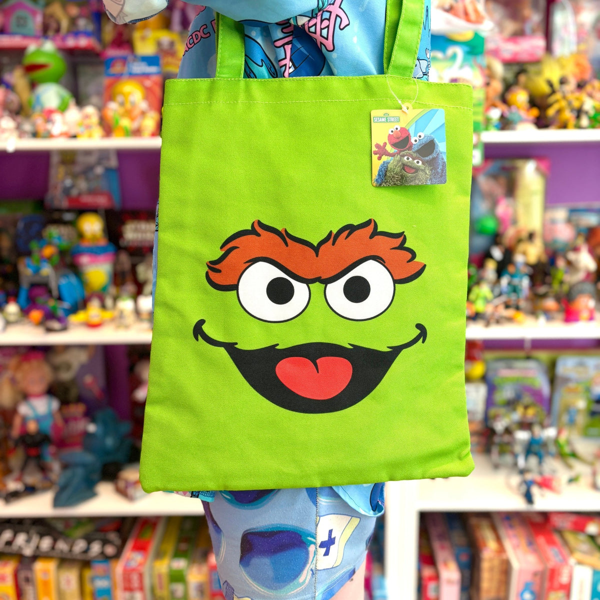 Sesame Street: Oscar the Grouch Face Tote Shopping Bag (Karactermania) - PopCultGang